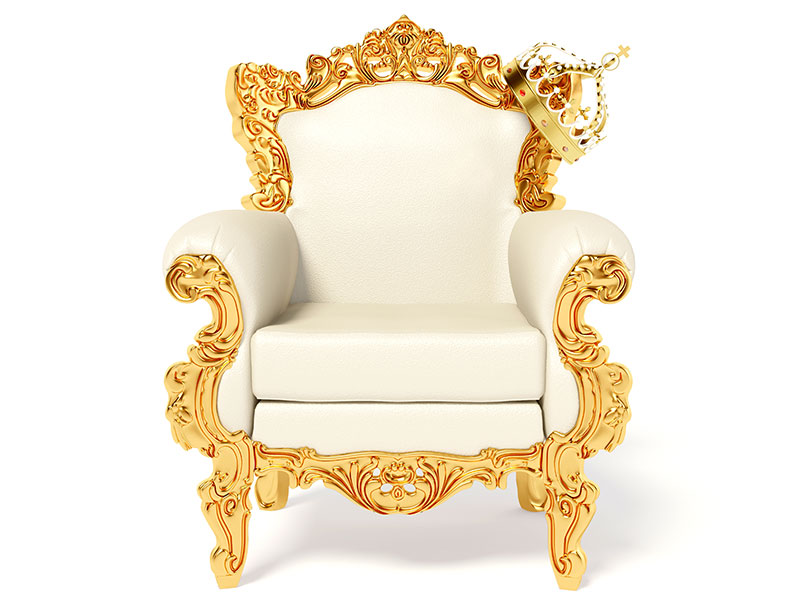 Specials White Chair with Gold Trim