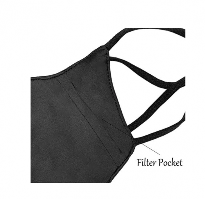 Silk Face Mask Filter Pocket